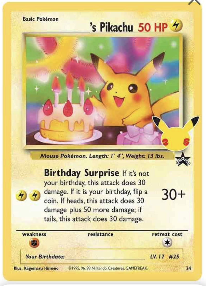 Celebrations Pikachu birthday 24