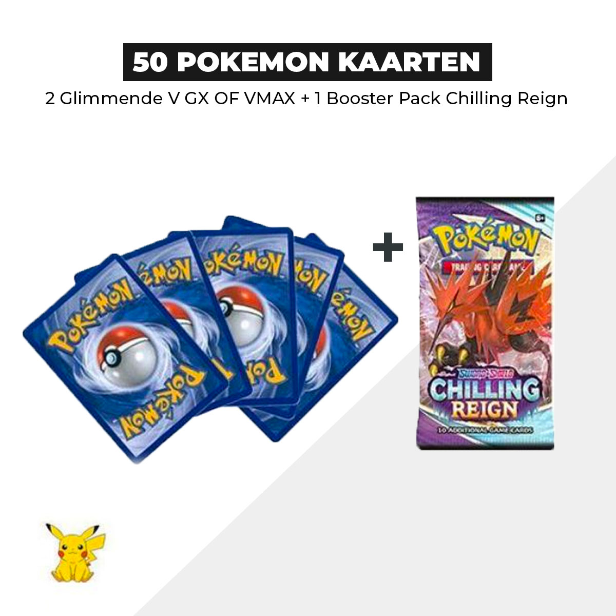 50 Pokémon Kaarten Bundel + 1 Chilling Reign Booster pack